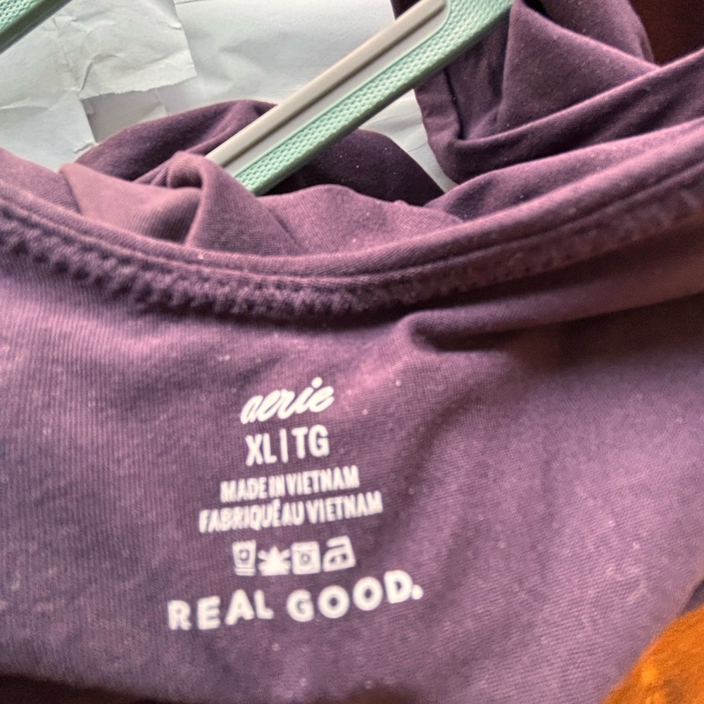 Aerie Long Sleeve V-Neck bodysuit- rich purple - Picture 3 of 3